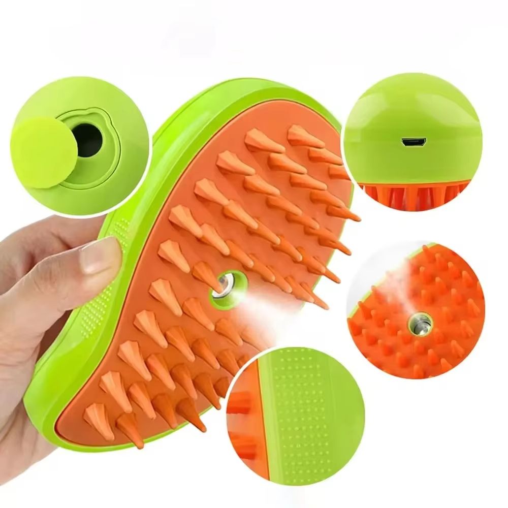 Cat Steam Brush Electric Spray Water Spray Kitten Pet Comb Soft Silicone Depilation Cats Bath Hair Brush Grooming Supplies