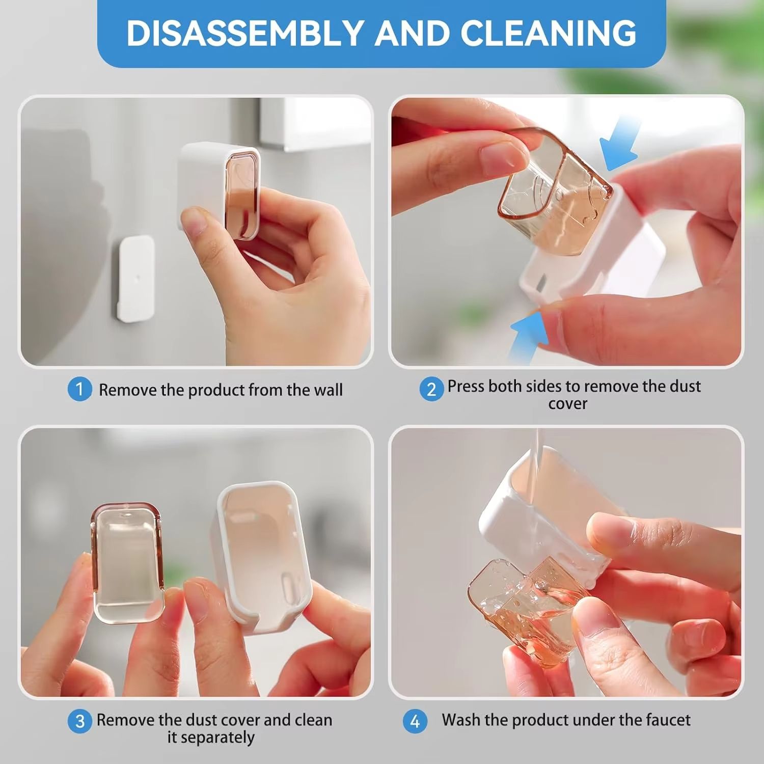 Toothbrush Holder Wall Mounted Electric Toothbrush Storage Rack Dustproof Flip-top Tooth Brush Rack Toothbrush Storage Box