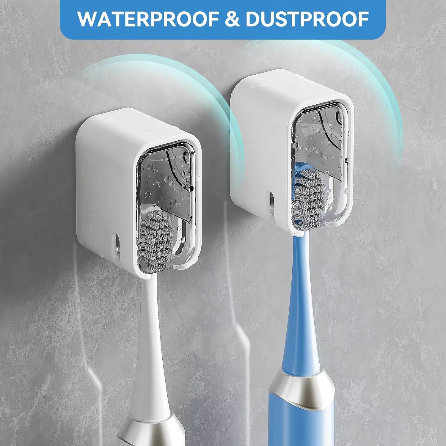 Toothbrush Holder Wall Mounted Electric Toothbrush Storage Rack Dustproof Flip-top Tooth Brush Rack Toothbrush Storage Box