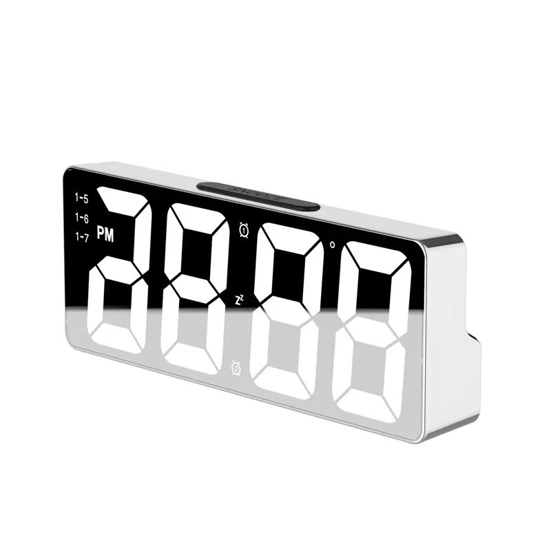 Luminous mirror clock ins desktop clock schedule display desktop ornament LED digital display electronic alarm clock