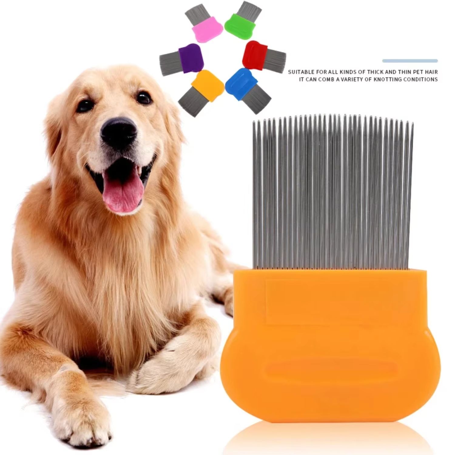 Cat Dog Brush To Lice and Dogs Stainless Steel Clean Combs Grooming Brush Pet Accessories Dog Supplies Combs Shower Hair Brush