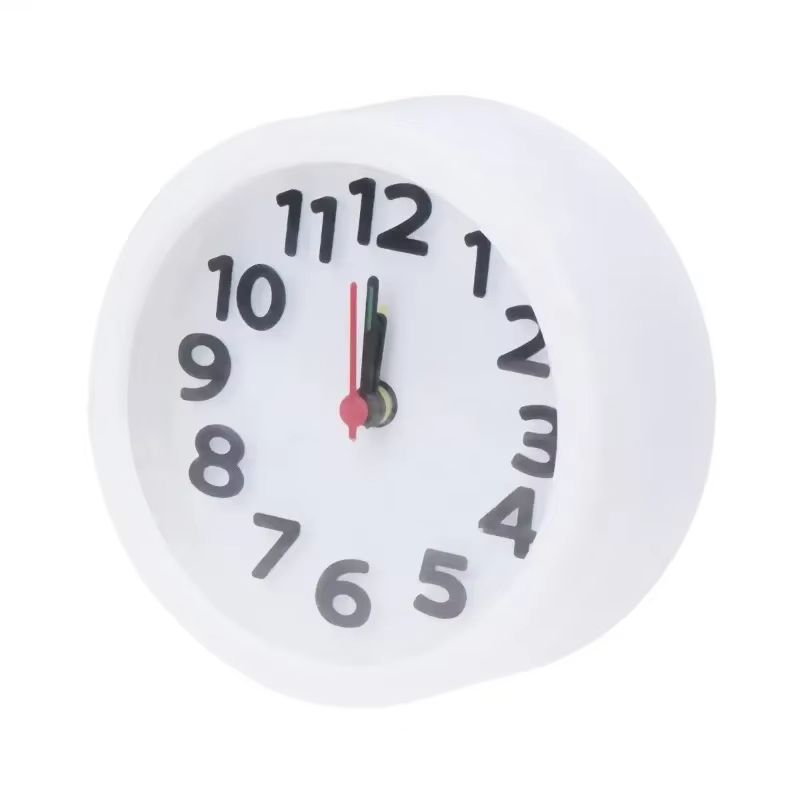 Round Alarm Clock Charging Kids Small Ring Bell Wall Mountable Plastic Luminous Hands Morning Call Home Bedroom