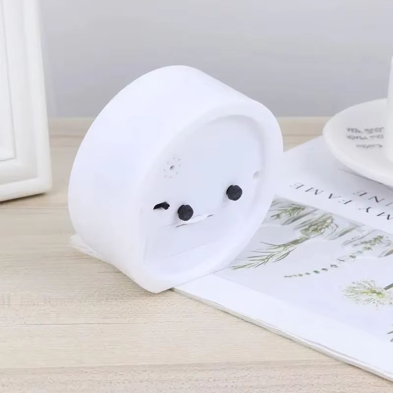 Round Alarm Clock Charging Kids Small Ring Bell Wall Mountable Plastic Luminous Hands Morning Call Home Bedroom