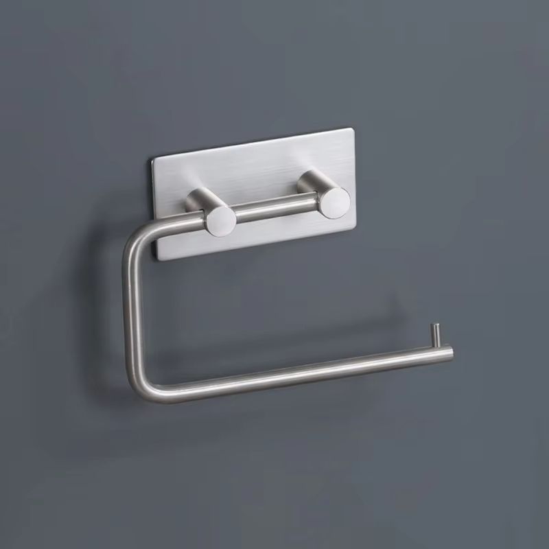 Punch-free Stainless Steel Silver Paper Towel Holder Movable Square Towel Bathroom Pendant Bathroom Toilet Paper Holder