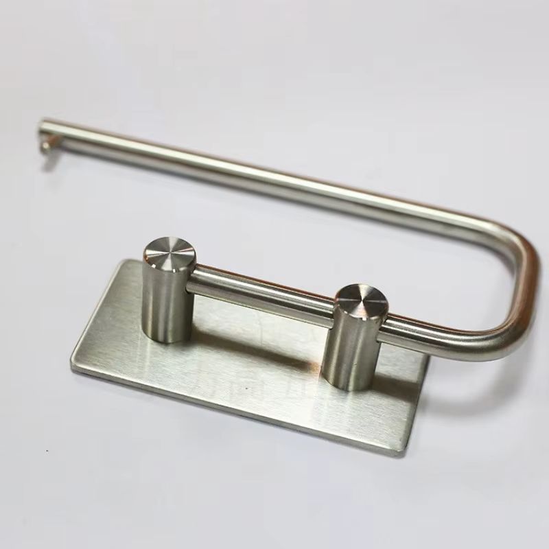 Punch-free Stainless Steel Silver Paper Towel Holder Movable Square Towel Bathroom Pendant Bathroom Toilet Paper Holder