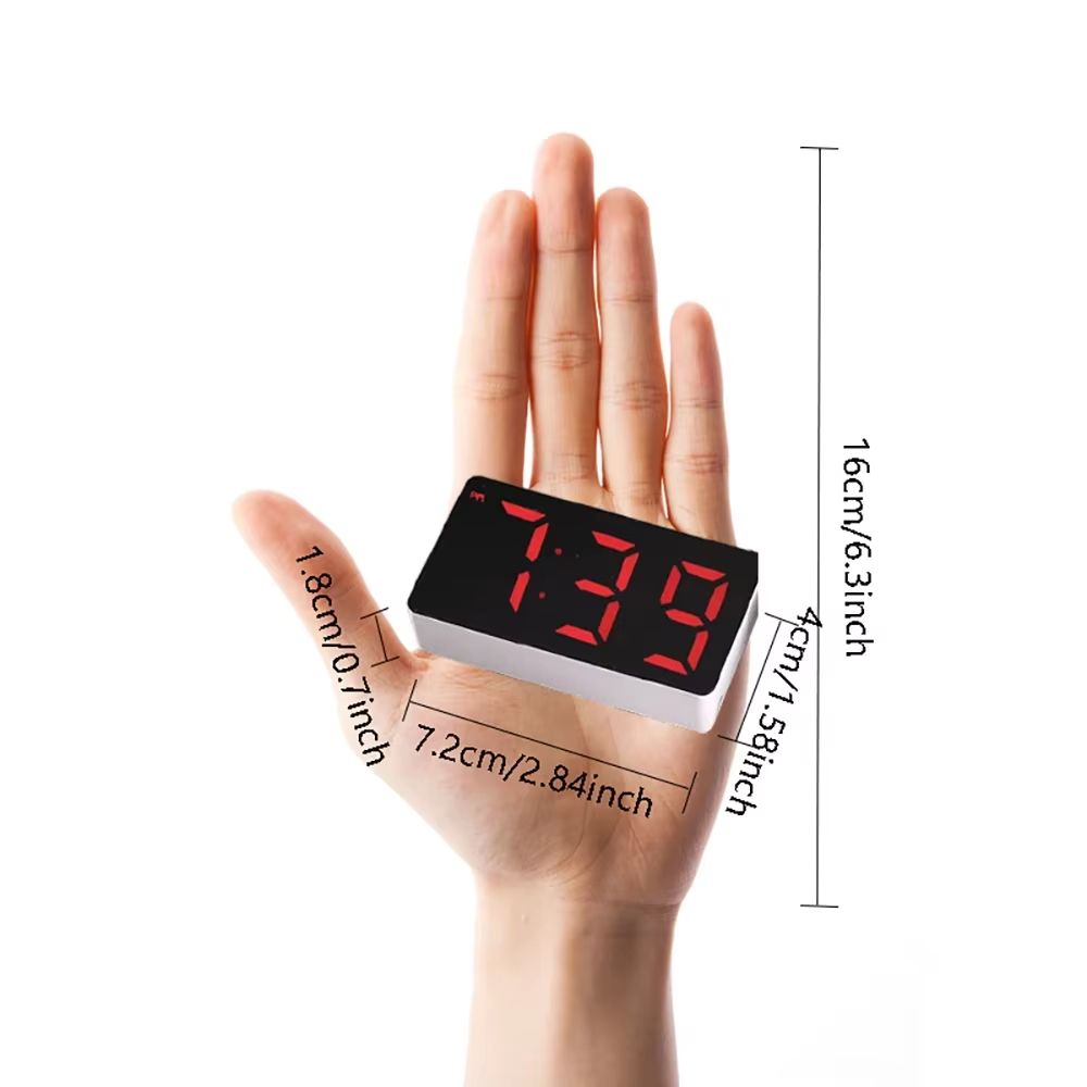 LED digital mirror alarm 12/24 hours digital date display night mode snooze function mirror alarm clock desktop decoration