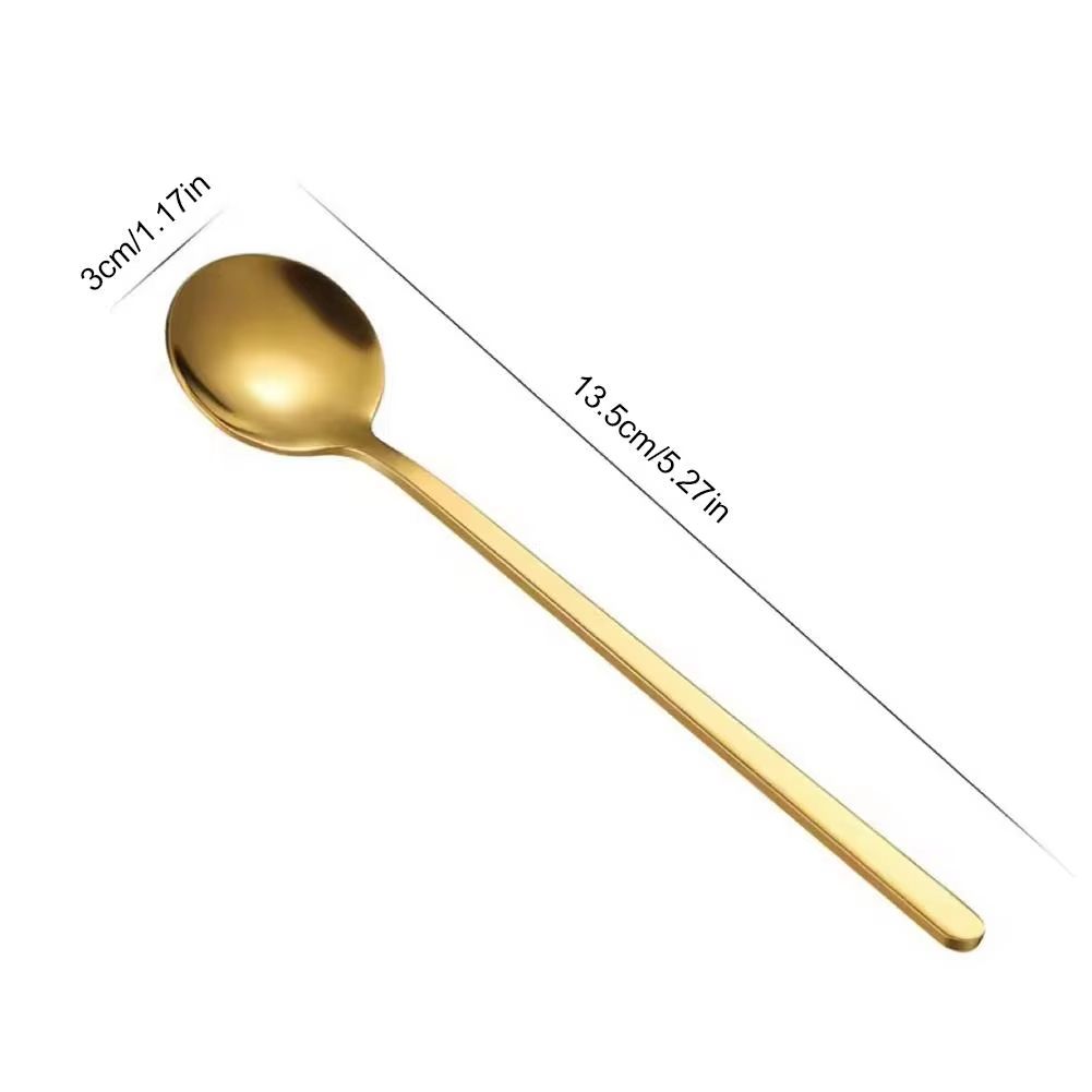 Gold Stainless Steel Spoon For Coffee Set Teaspoon Cute Ice Cream Dessert Cake Spoon Kitchen Accessories Tableware