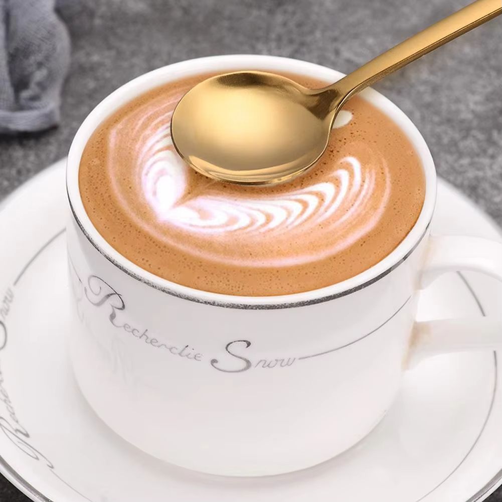 Gold Stainless Steel Spoon For Coffee Set Teaspoon Cute Ice Cream Dessert Cake Spoon Kitchen Accessories Tableware