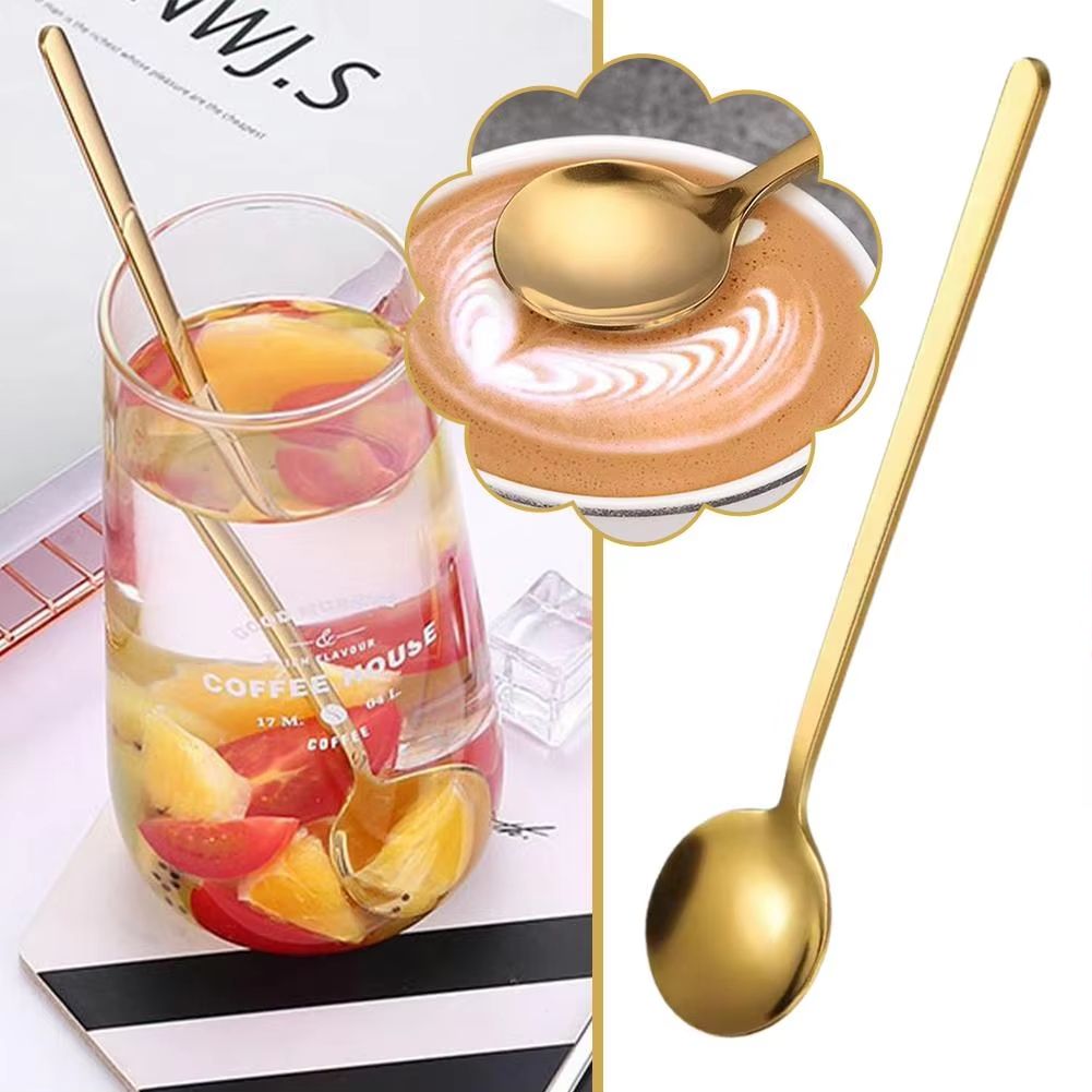 Gold Stainless Steel Spoon For Coffee Set Teaspoon Cute Ice Cream Dessert Cake Spoon Kitchen Accessories Tableware
