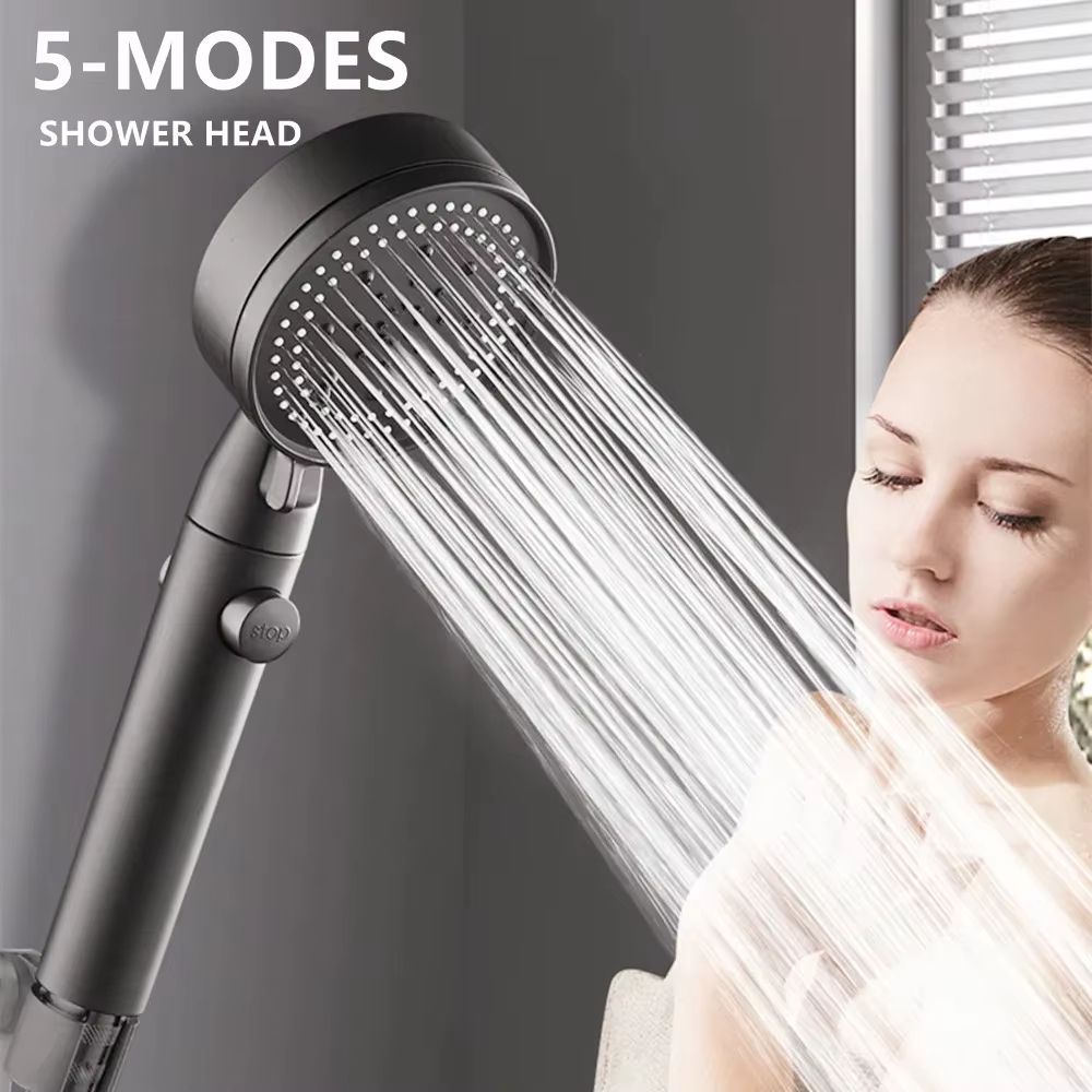 High Pressure Shower Head with Filter Handheld Adjustable 6 Speed Water Outlet Showerhead Large Flow Bathroom Accessories
