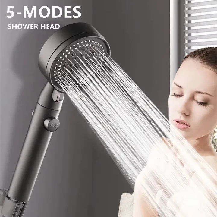 High Pressure Shower Head with Filter Handheld Adjustable 6 Speed Water Outlet Showerhead Large Flow Bathroom Accessories