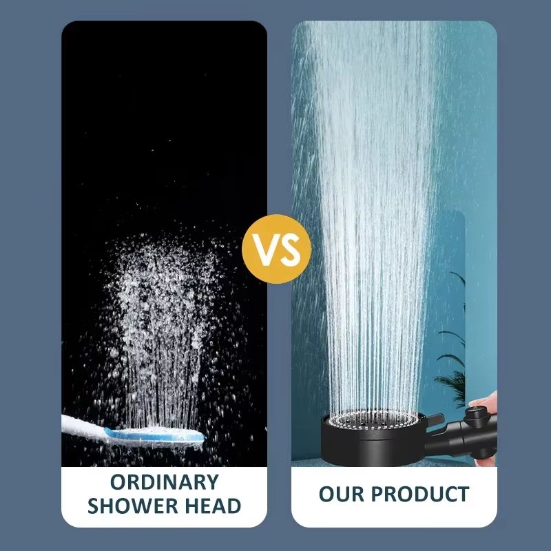 High Pressure Shower Head with Filter Handheld Adjustable 6 Speed Water Outlet Showerhead Large Flow Bathroom Accessories