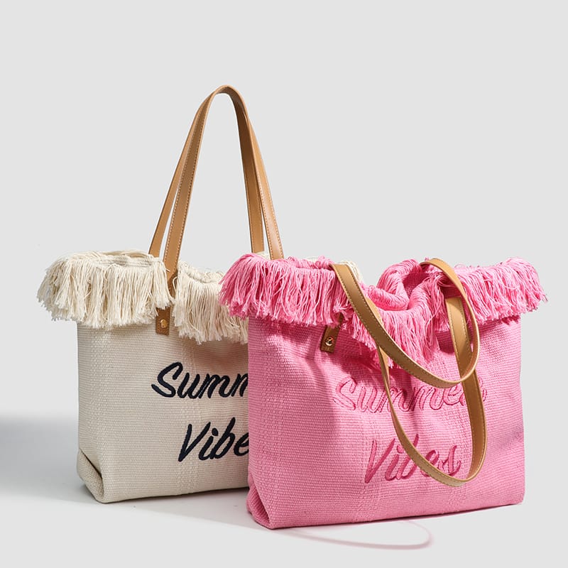 Large Capacity Ladies Canvas Tote bag Summer Vibes Beach Women Laptop Handbag travel vacation bag