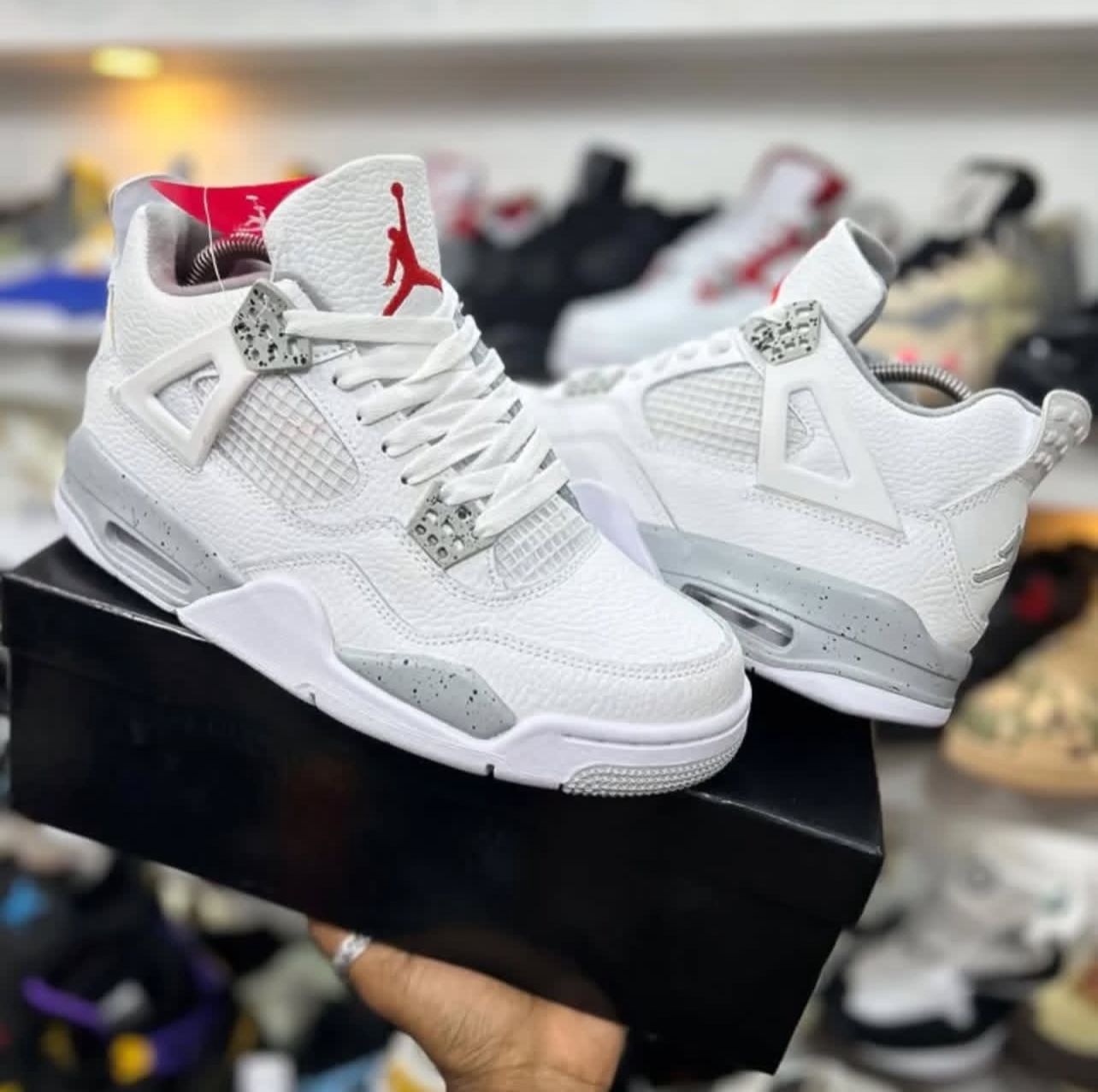 New Arrival Air Jordan 4 Retro ''Oreo Panda'' Sneakers; Best Quality Breathable Women's Shoes/ Men's Shoes J4 White Thunder Sneakers