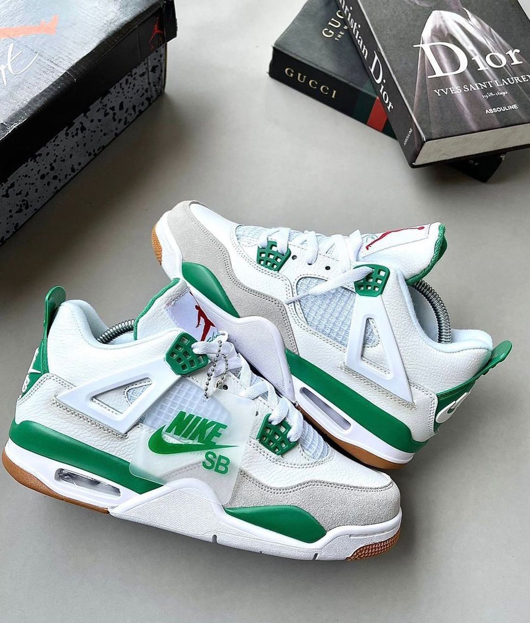 Original Air Jordan 4 SB Pine Green Breathable Sneakers Authentic & Best Quality Men's J4 Shoes