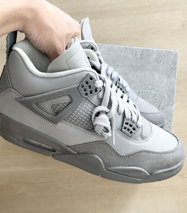 Original Air Jordan 4 WET CEMENT Sneakers; Best Quality Authentic Unisex Breathable Shoes J4 Sneakers