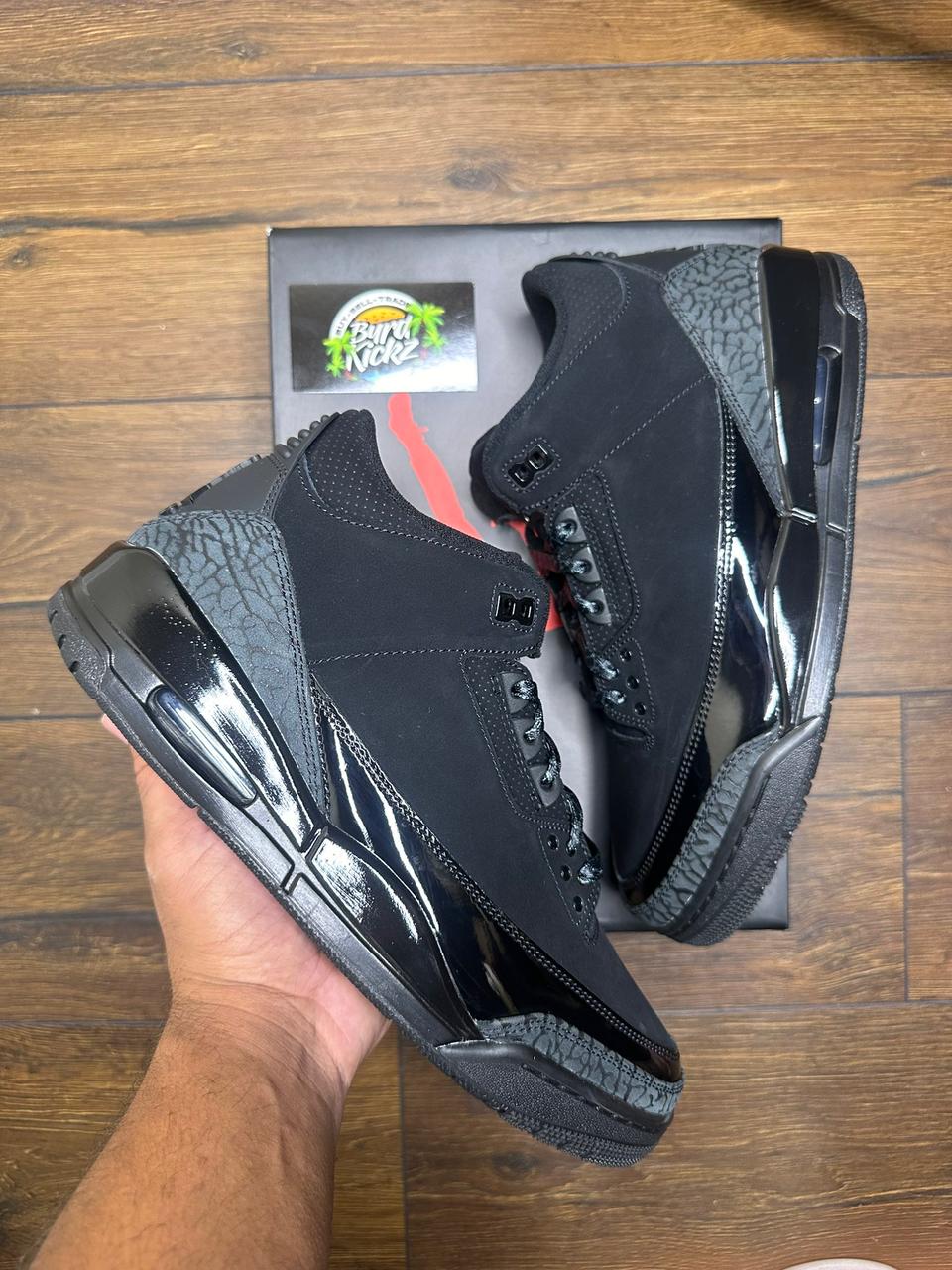 Original AIR JORDAN 3 Retro ''Black Cat'' Sneakers, Best Quality Fashion Men's Shoes Breathable J3 Sneaker