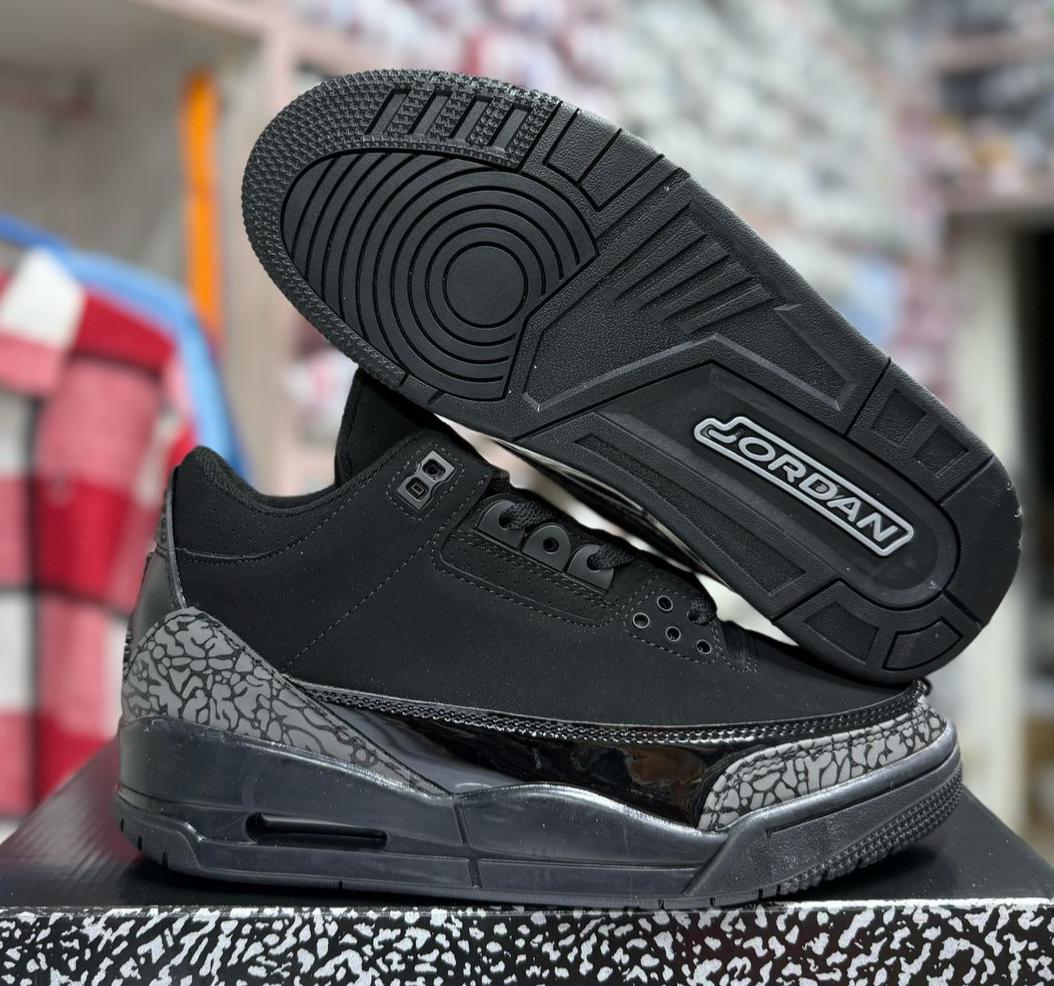 Original AIR JORDAN 3 Retro ''Black Cat'' Sneakers, Best Quality Fashion Men's Shoes Breathable J3 Sneaker