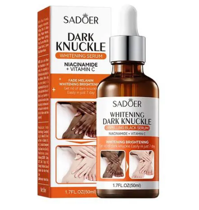 SADOER Dark Knuckles whitening Serum 50ml  Sadoer Brightening Essence Joint Melanin Removal Serum Dark Skin Lightening Moisturizer Dark Knuckle Whitening Essence Elbow Knee Bleaching Body Care Oil