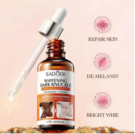 SADOER Dark Knuckles whitening Serum 50ml  Sadoer Brightening Essence Joint Melanin Removal Serum Dark Skin Lightening Moisturizer Dark Knuckle Whitening Essence Elbow Knee Bleaching Body Care Oil