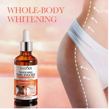 SADOER Dark Knuckles whitening Serum 50ml  Sadoer Brightening Essence Joint Melanin Removal Serum Dark Skin Lightening Moisturizer Dark Knuckle Whitening Essence Elbow Knee Bleaching Body Care Oil