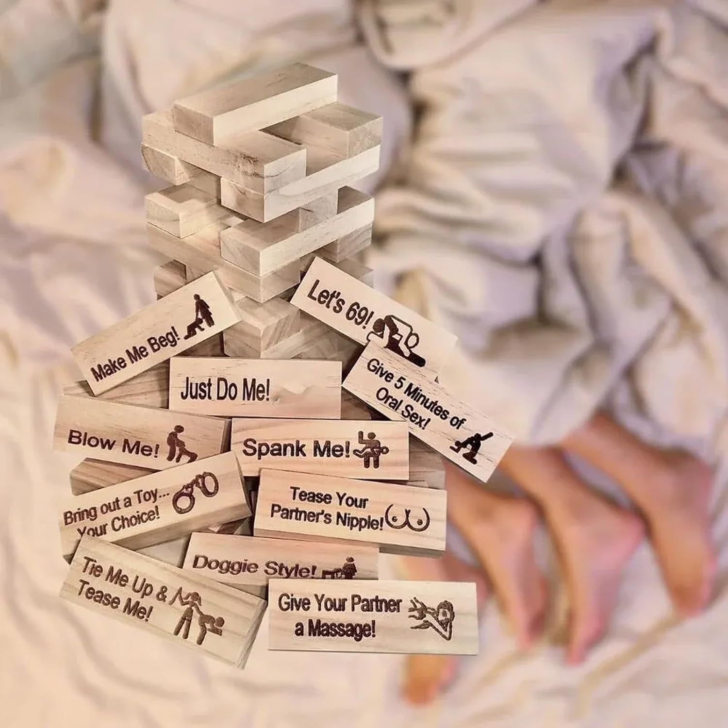 Jenga COUPLES JENGA, LOVERS GAME ,Couples game jenga building block naughty block tower adult game