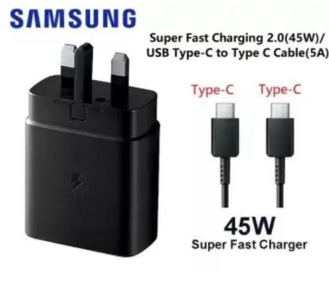 Samsung Fast Charger And Adapter 45 Watts With Type C to C Cable Travel Adapter For Samsung A15,A25,A04,A04S,A04E,A14 Phones