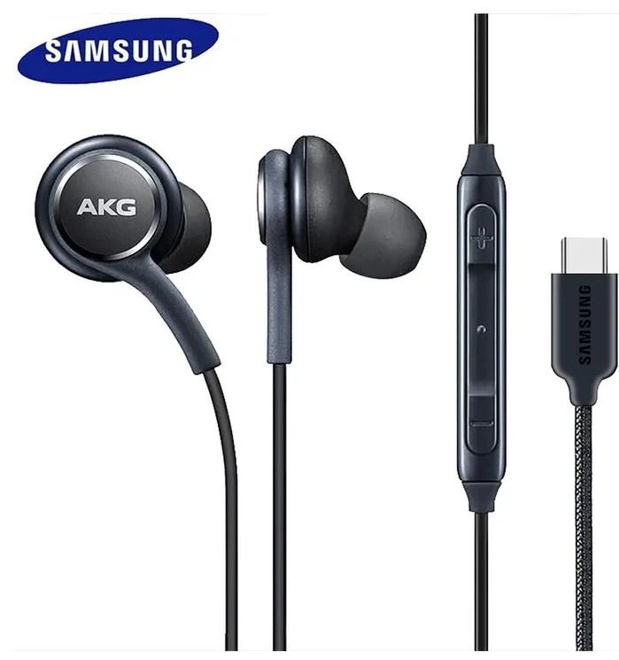 Type-C Wired Earphones with Mic | AKG Style | For Samsung Galaxy S22 S21 S20 Note 20 | Clear Sound | Hands-Free Calls