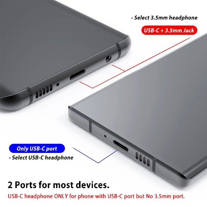 Type-C Wired Earphones with Mic | AKG Style | For Samsung Galaxy S22 S21 S20 Note 20 | Clear Sound | Hands-Free Calls