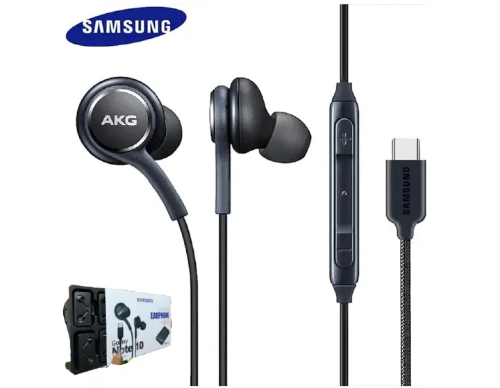 Type-C Wired Earphones with Mic | AKG Style | For Samsung Galaxy S22 S21 S20 Note 20 | Clear Sound | Hands-Free Calls