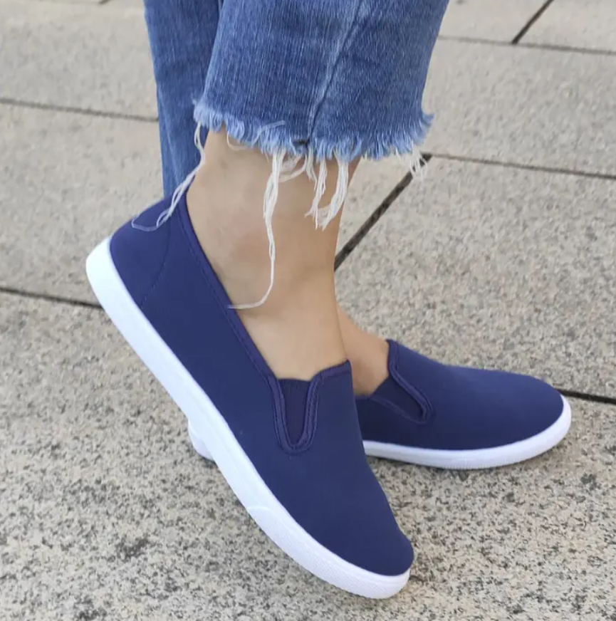 Women Shoes Ladies Rubber Shoes. Casual Black slip-on Canvas Sneakers, Ideal For Everyday Wear Ideal For Casual Wear, Walking, Travel, Light Outdoor Activity