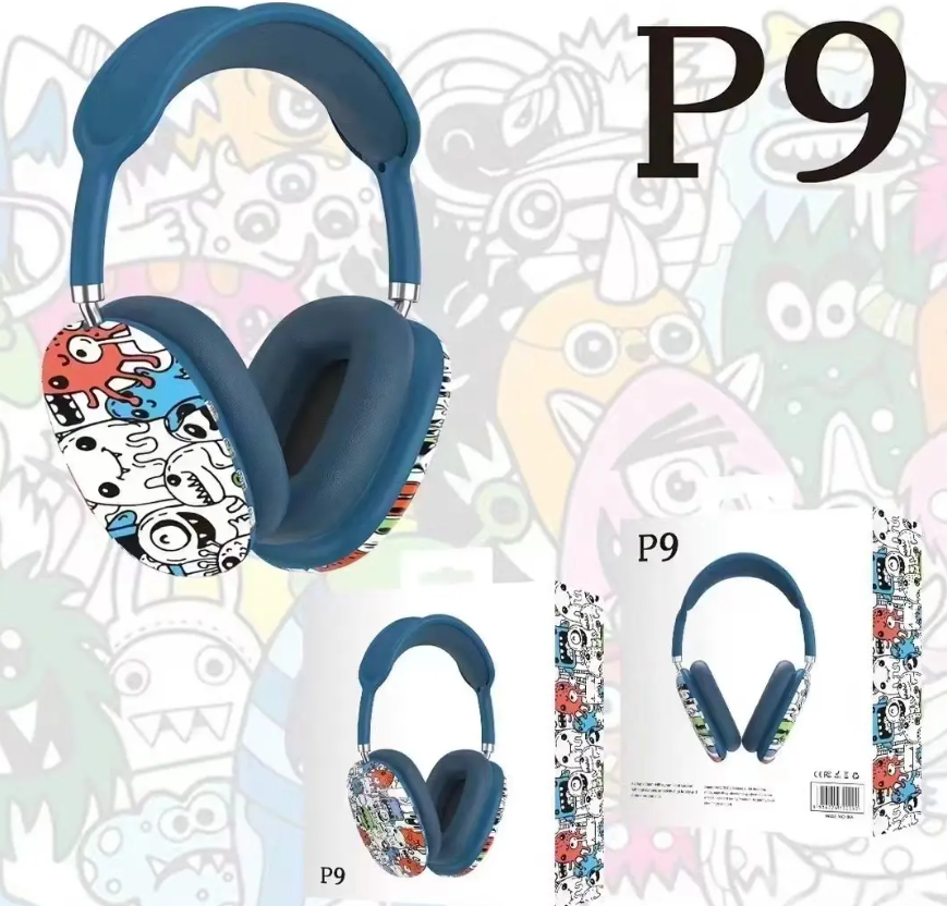 Vibrant Over-Ear Wireless Headphones – Graffiti Edition. Gaming Ear Headphones Sound Quality Wireless Earphones Hand Free Headset Stereo Earbuds Earphone Headset for Sports