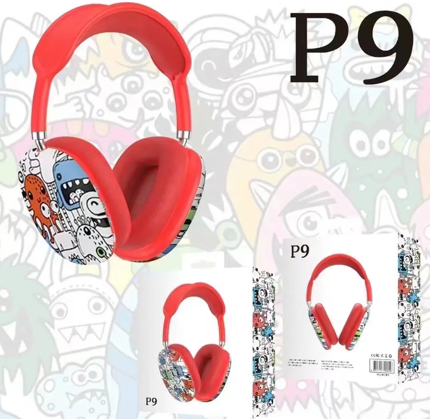 Vibrant Over-Ear Wireless Headphones – Graffiti Edition. Gaming Ear Headphones Sound Quality Wireless Earphones Hand Free Headset Stereo Earbuds Earphone Headset for Sports