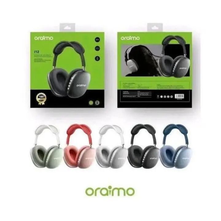 Oraimo i12 Wireless Headset – Pure Sound, Limitless Freedom Wireless Bluetooth Headphones With Microphone and Noise Cancellation Gaming Headset Stereo HiFi Earphones