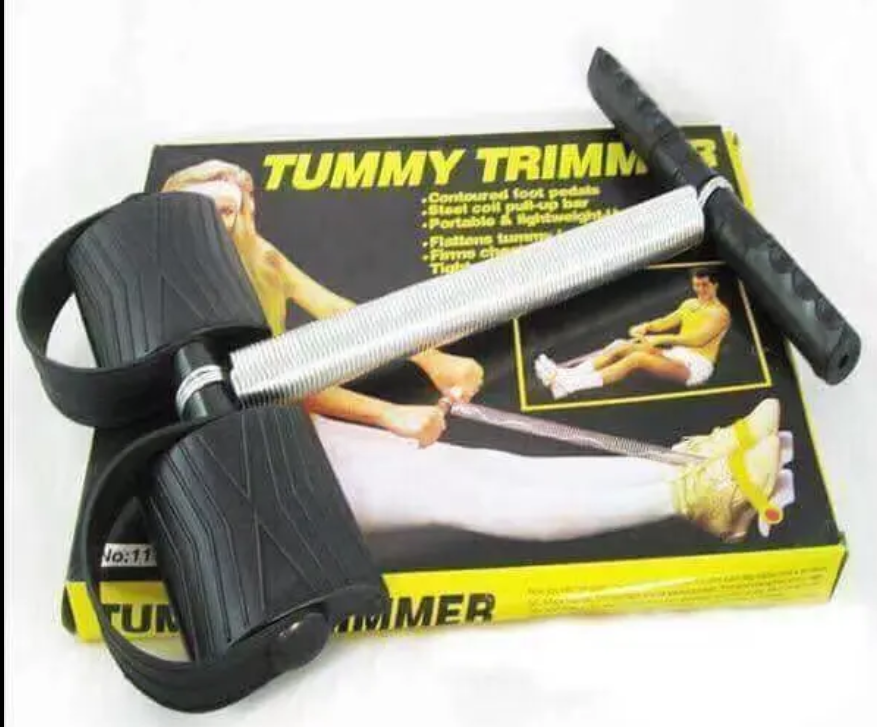 Elastic Tummy Trimmer Elastic Sit Up Pull Rope Pedal Resistance Band Powerful Spring Drawstring Tummy Trimmer Equipment Portable Home Gym with Elastic Bodybuilding Fitness Slimming Training