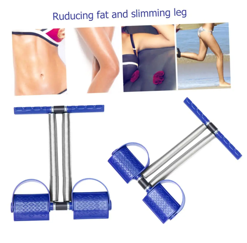Elastic Tummy Trimmer Elastic Sit Up Pull Rope Pedal Resistance Band Powerful Spring Drawstring Tummy Trimmer Equipment Portable Home Gym with Elastic Bodybuilding Fitness Slimming Training
