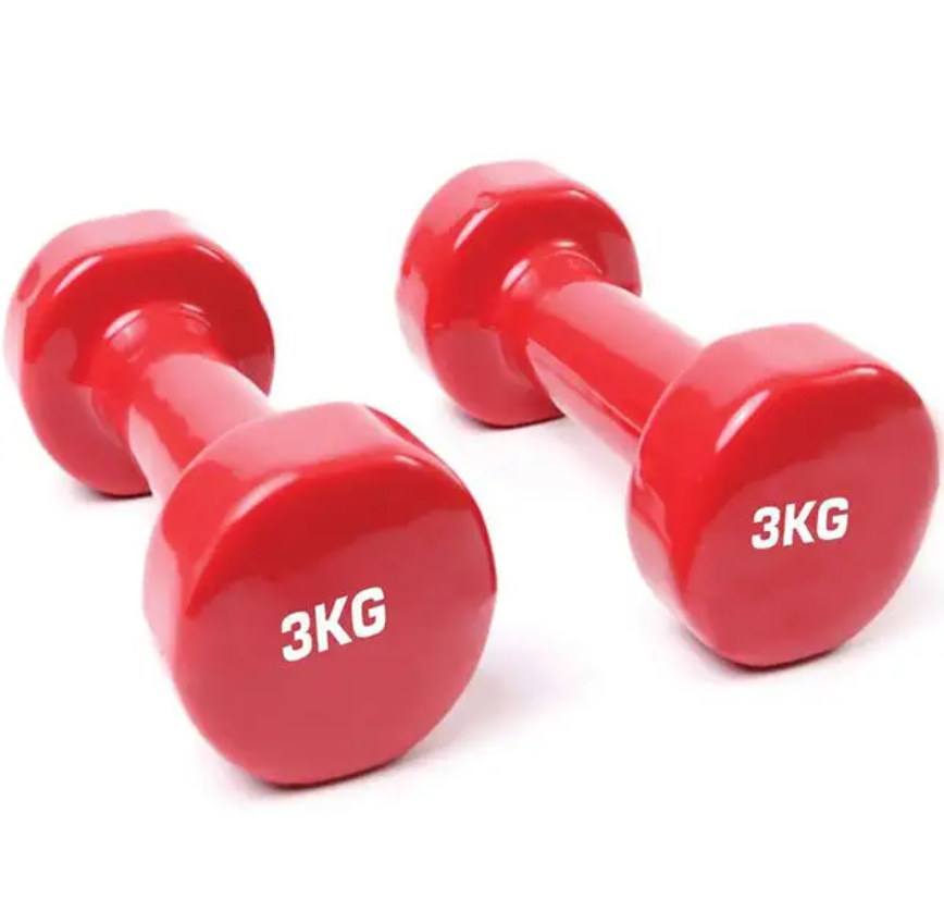 Gym Fitness Training Exercise Vinyl Coated Dipping Dumbbell ONE PIECE. AEROBICS NEOPRENE COATED BONE DUMBELL ONE PIECE -Perfect For Home/oOfice/Gym Workout -RANDOM. For Set Buy Two