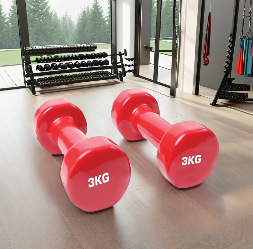 Gym Fitness Training Exercise Vinyl Coated Dipping Dumbbell ONE PIECE. AEROBICS NEOPRENE COATED BONE DUMBELL ONE PIECE -Perfect For Home/oOfice/Gym Workout -RANDOM. For Set Buy Two