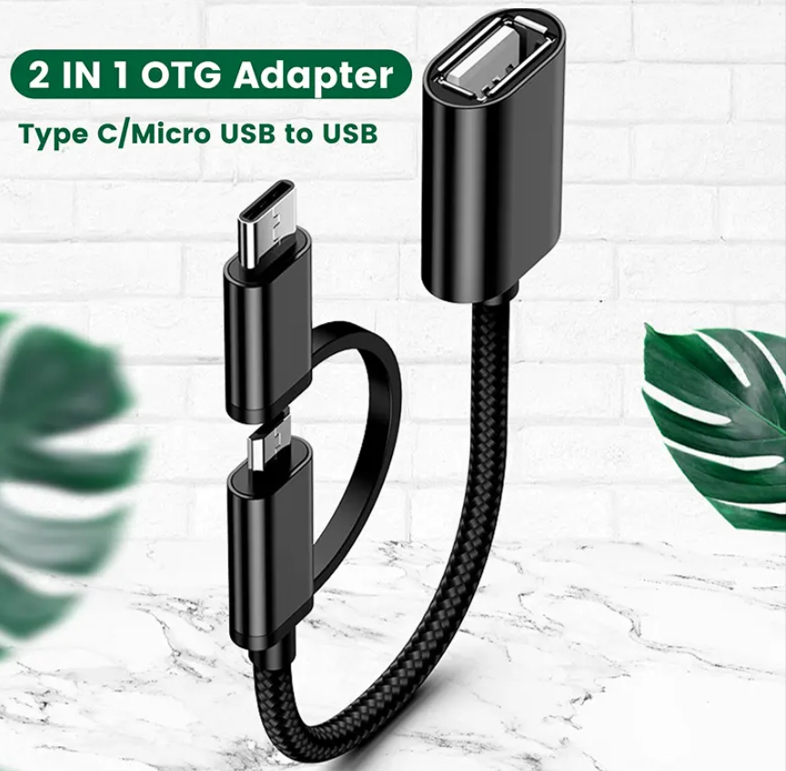 2 in 1 Otg USB Type C Micro to USB Female Cable Extension Cable OTG Adapter Data Transfer Charging Converter Cable  To USB 3.0 Data Transfer Cable Wire For Samsung Xiaomi Huawei Data Sync Converter