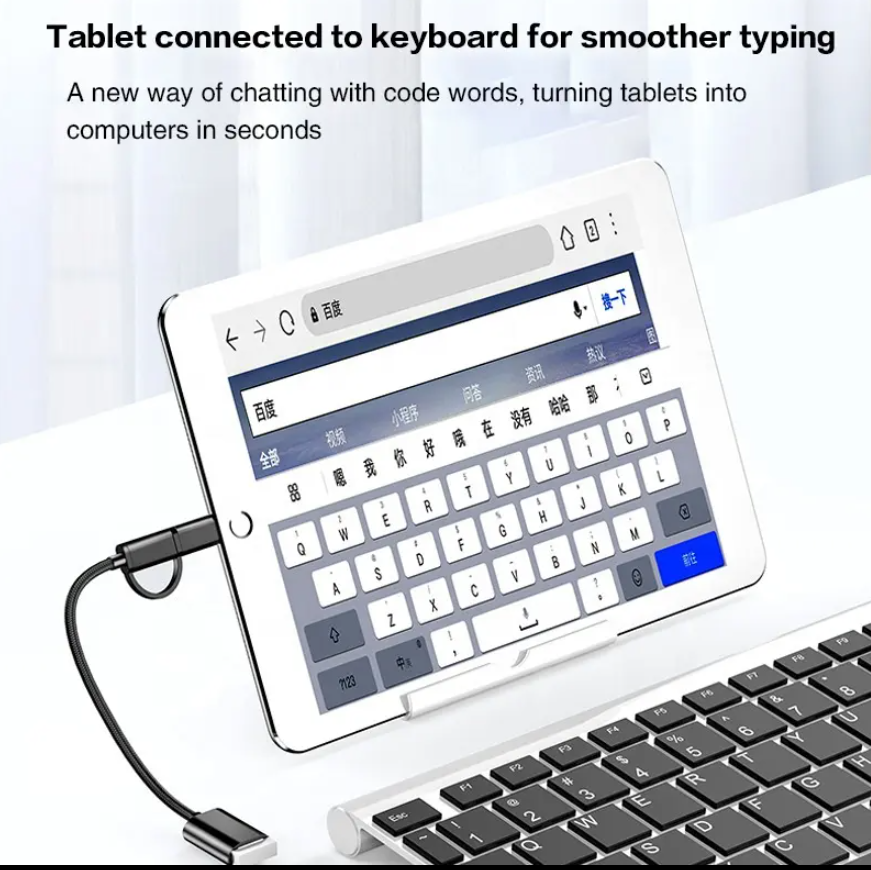 2 in 1 Otg USB Type C Micro to USB Female Cable Extension Cable OTG Adapter Data Transfer Charging Converter Cable  To USB 3.0 Data Transfer Cable Wire For Samsung Xiaomi Huawei Data Sync Converter