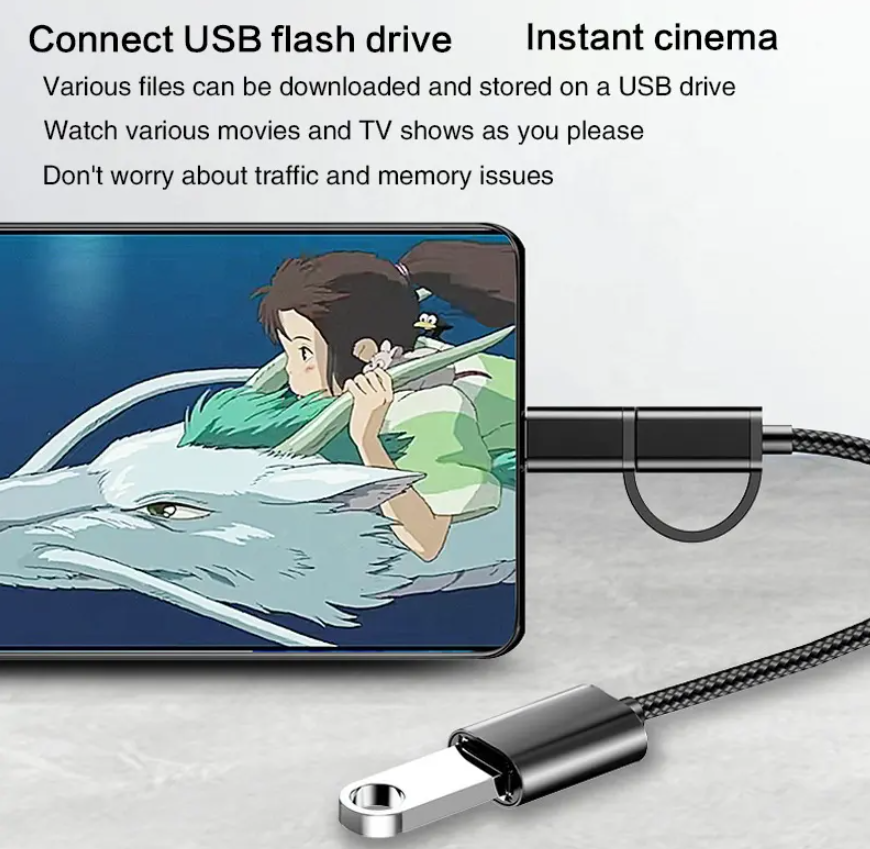 2 in 1 Otg USB Type C Micro to USB Female Cable Extension Cable OTG Adapter Data Transfer Charging Converter Cable  To USB 3.0 Data Transfer Cable Wire For Samsung Xiaomi Huawei Data Sync Converter