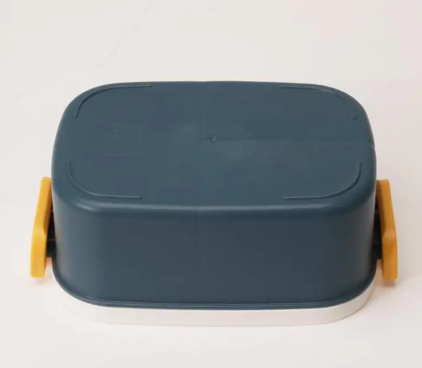 Plastic Lunch Box Cute Bento Box Food Container Perfect for Kids & Adults Microwave Safe 3 Compartments