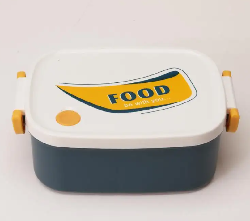 Plastic Lunch Box Cute Bento Box Food Container Perfect for Kids & Adults Microwave Safe 3 Compartments