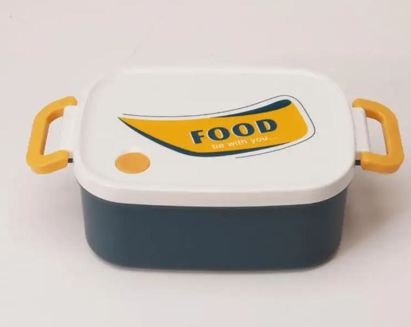 Plastic Lunch Box Cute Bento Box Food Container Perfect for Kids & Adults Microwave Safe 3 Compartments