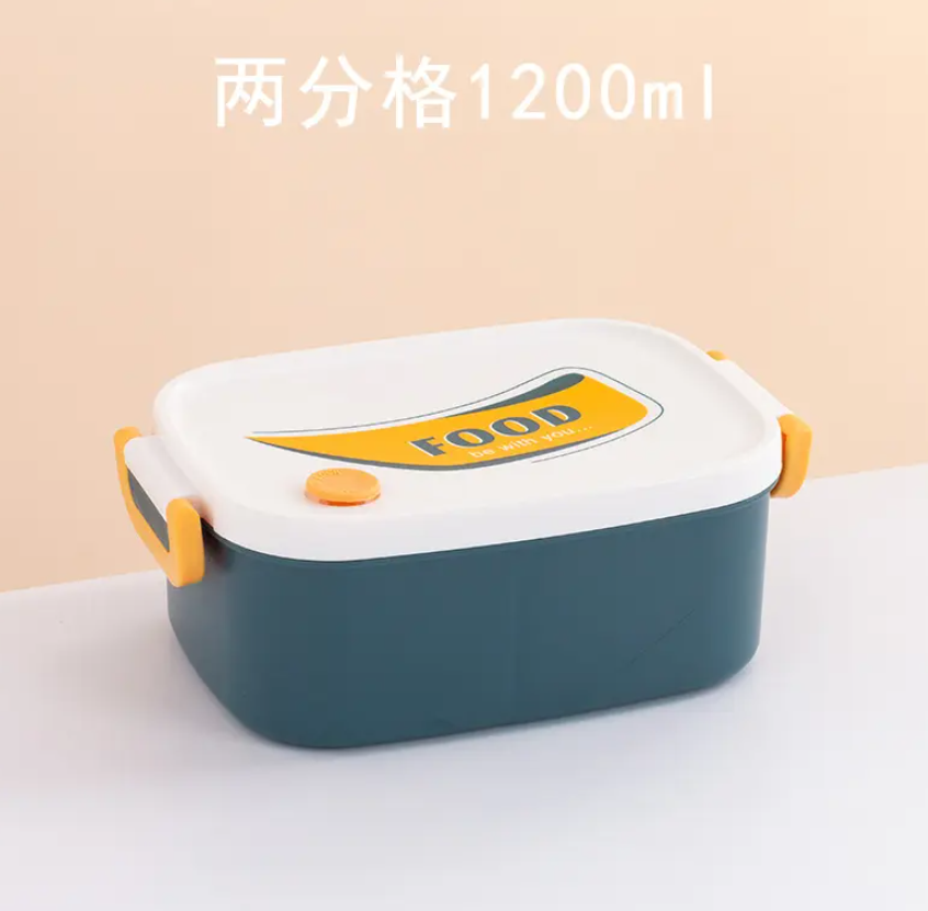 Plastic Lunch Box Cute Bento Box Food Container Perfect for Kids & Adults Microwave Safe 3 Compartments