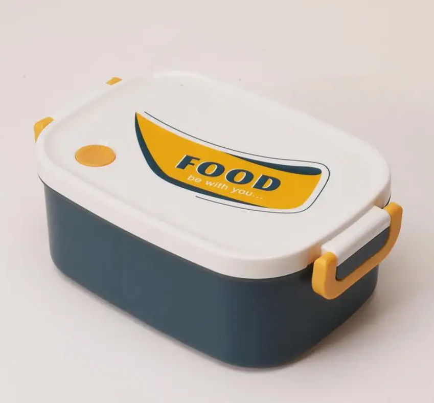 Plastic Lunch Box Cute Bento Box Food Container Perfect for Kids & Adults Microwave Safe 3 Compartments