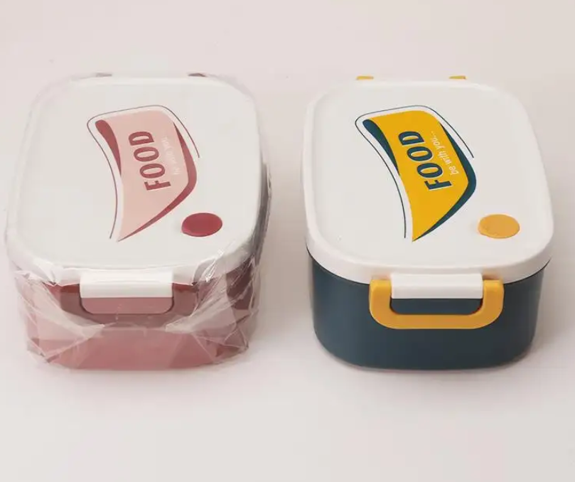 Plastic Lunch Box Cute Bento Box Food Container Perfect for Kids & Adults Microwave Safe 3 Compartments