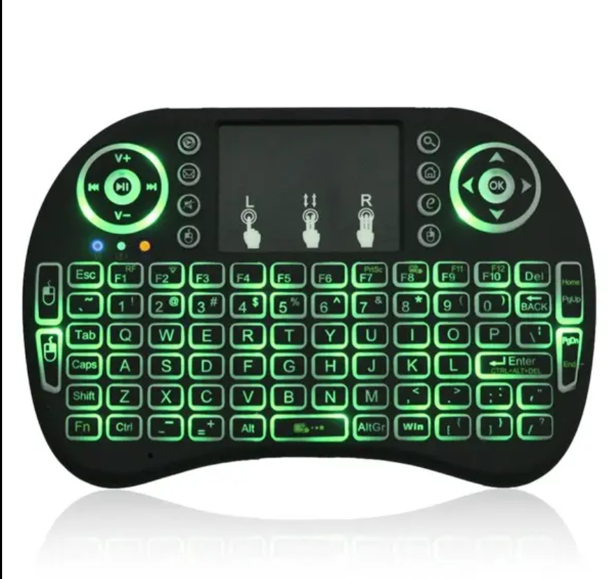 Colorful Backlit Mini Keyboard I8 Wireless keyboard Remote Control for For Android TV Box PC Black With Backlit