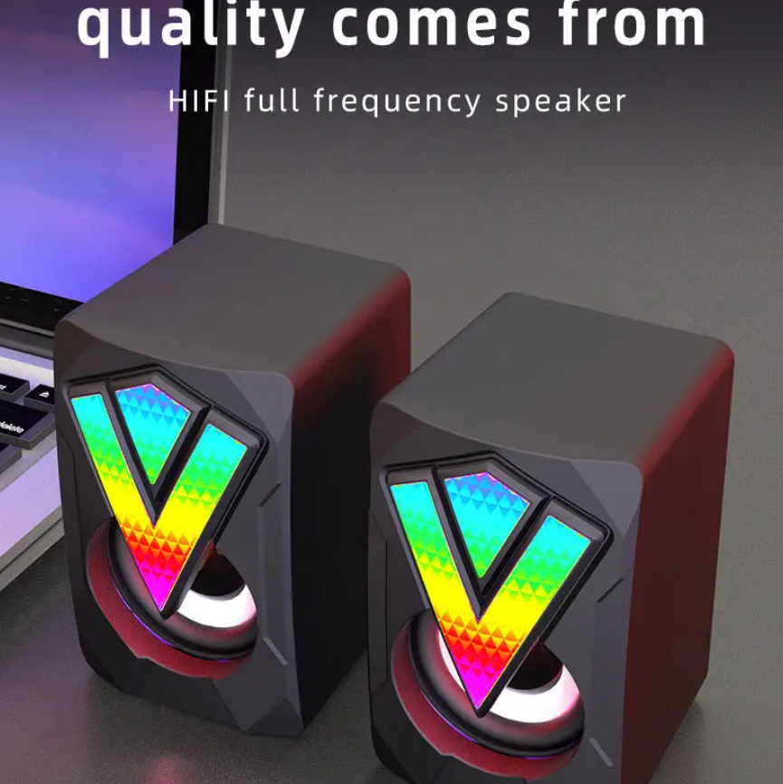 Small Laptop Outdoor Boombox Wire Extra Bass Metal Mini Gaming Portable Studio Monitor Speakers Desktop Speakers