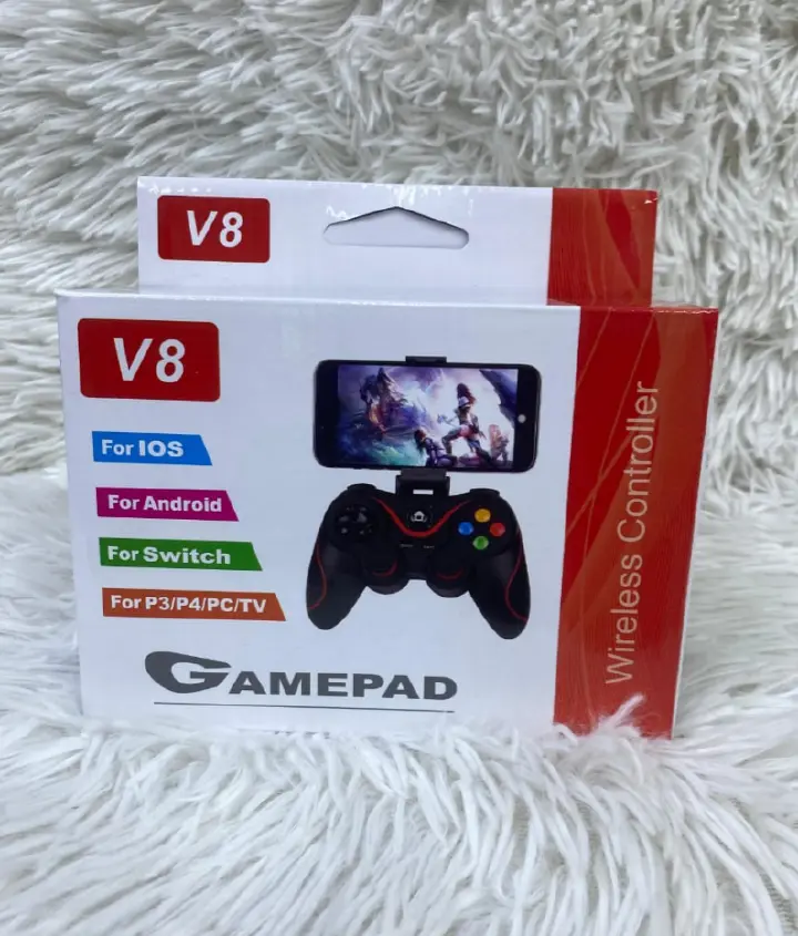 V8 Bluetooth Game Controller | Wireless Joystick | For Android, iOS & PC | Ergonomic | For Mobile Gaming